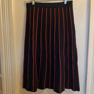 Navy blue and Orange Tory Sport Striped Women's Skirt